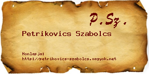 Petrikovics Szabolcs névjegykártya