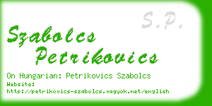 szabolcs petrikovics business card